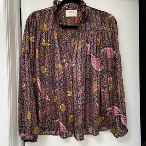 Ba&sh v-neck ruffle trim blouse